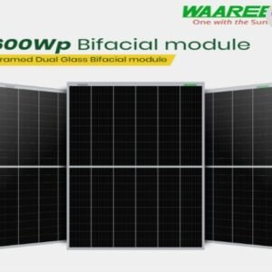 Waaree 600Wp 120 Half Cut Cells Framed Dual Glass Mono PERC Bifacial Solar Module